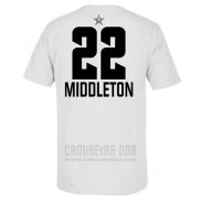 Camiseta Manga Corta Khris Middleton All Star 2019 Milwaukee Bucks Blanco