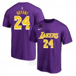 Camiseta Manga Corta Kobe Bayant 24 Los Angeles Lakers Violeta Commemorativo