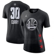 Camiseta Manga Corta Mujer Stephen Curry #30 All Star 2019 Golden State Warriors Negro