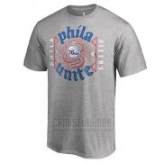 Camiseta Manga Corta Philadelphia 76ers Gris Unite