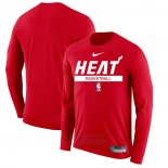 Camiseta Manga Larga Miami Heat Practice Performance 2022-23 Rojo