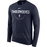 Camiseta Manga Larga Minnesota Timberwolves Azul Marino Practice Legend Performance