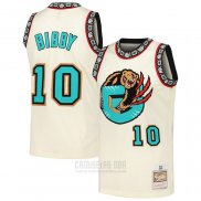 Camiseta Memphis Grizzlies Mike Bibby #10 Mitchell & Ness Chainstitch Crema