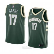 Camiseta Milwaukee Bucks Pau Gasol #17 Icon 2018 Verde