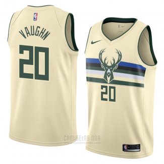 Camiseta Milwaukee Bucks Rashad Vaughn #20 Ciudad 2018 Crema