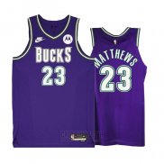 Camiseta Milwaukee Bucks Wesley Matthews #23 Classic 2022-23 Violeta