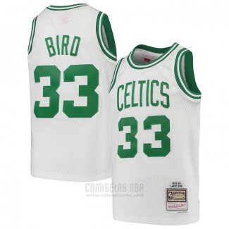 Camiseta Nino Boston Celtics Larry Bird #33 Mitchell & Ness 1985-86 Blanco