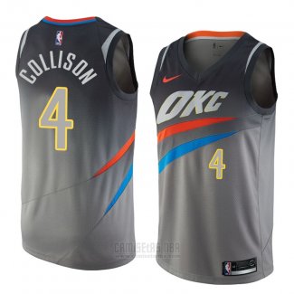 Camiseta Oklahoma City Thunder Nick Collison #4 Ciudad 2018 Gris