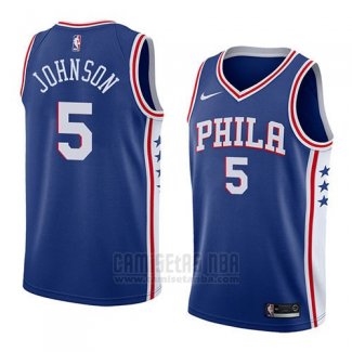 Camiseta Philadelphia 76ers Amir Johnson #5 Icon 2018 Azul