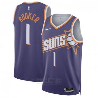 Camiseta Phoenix Suns Devin Booker #1 Icon 2023-24 Violeta