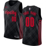 Camiseta Portland Trail Blazers Nike Personalizada 2017-18 Negro