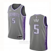 Camiseta Sacramento Kings De'Aaron Fox #5 Ciudad 2022-23 Gris