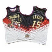 Camiseta Toronto Raptors Vince Carter Mitchell & Ness Negro Rojo