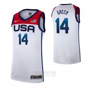 Camiseta USA 2021 Draymond Green #14 Blanco