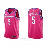 Camiseta Washington Wizards Cassius Winston #5 Ciudad 2022-23 Rosa