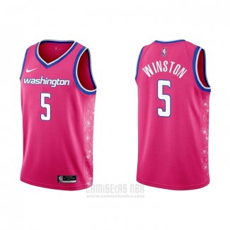 Camiseta Washington Wizards Cassius Winston #5 Ciudad 2022-23 Rosa