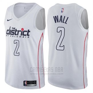 Camiseta Washington Wizards John Wall #2 Ciudad Blanco