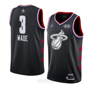 Camiseta All Star 2019 Miami Heat Dwyane Wade #3 Negro