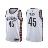 Camiseta Brooklyn Nets Donta Hall #45 Ciudad 2020 Blanco