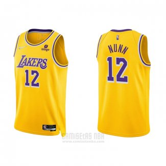 Camiseta Los Angeles Lakers Kendrick Nunn #12 75th Anniversary 2021-22 Amarillo