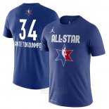 Camiseta Manga Corta All Star 2020 Milwaukee Bucks Giannis Antetokounmpo Azul