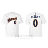 Camiseta Manga Corta Demarcus Cousins Golden State Warriors Blanco Retro