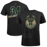 Camiseta Manga Corta Giannis Antetokounmpo Milwaukee Bucks Negro2