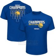 Camiseta Manga Corta Golden State Warriors Azul 2018 NBA Finals Champions3