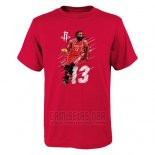 Camiseta Manga Corta Houston Rockets Rojo James Harden