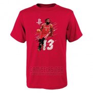 Camiseta Manga Corta Houston Rockets Rojo James Harden