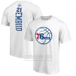 Camiseta Manga Corta Joel Embiid Philadelphia 76ers Blanco3
