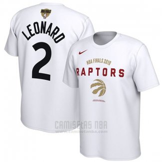 Camiseta Manga Corta Kawhi Leonard Toronto Raptors NBA Finals 2019 Blanco