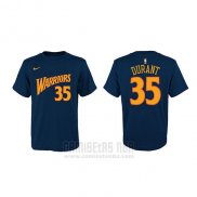 Camiseta Manga Corta Kevin Durant Golden State Warriors Azul Marino Retro