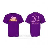 Camiseta Manga Corta Kobe Bayant Los Angeles Lakers Violeta Peppa Pig Cruzado