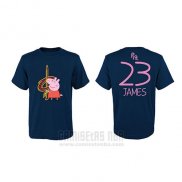 Camiseta Manga Corta Lebron James Cleveland Cavaliers Azul Marino Peppa Pig Cruzado
