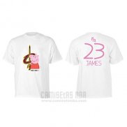 Camiseta Manga Corta Lebron James Cleveland Cavaliers Blanco Peppa Pig Cruzado