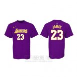 Camiseta Manga Corta Lebron James Los Angeles Lakers Violeta2