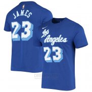 Camiseta Manga Corta Los Angeles Lakers LeBron James Hardwood Classics Azul