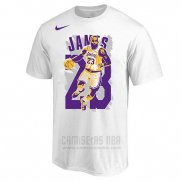 Camiseta Manga Corta Los Angeles Lakers Lebron James Blanco