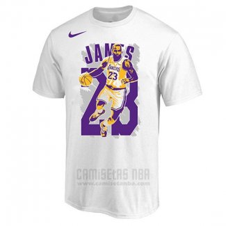 Camiseta Manga Corta Los Angeles Lakers Lebron James Blanco