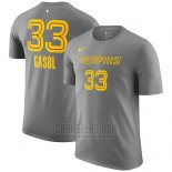 Camiseta Manga Corta Marc Gasol Memphis Grizzlies Gris Ciudad