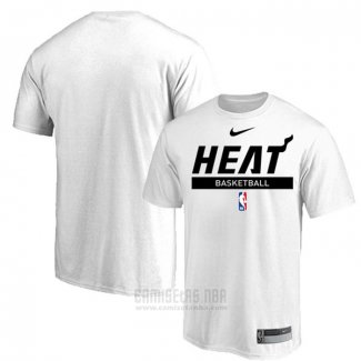 Camiseta Manga Corta Miami Heat Practice Performance 2022-23 Blanco