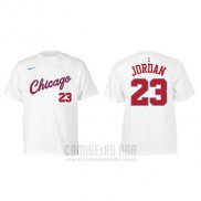 Camiseta Manga Corta Michael Jordan Chicago Bulls Blanco Ciudad