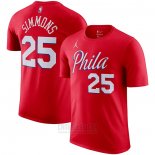 Camiseta Manga Corta Philadelphia 76ers Ben Simmons Statement Rojo