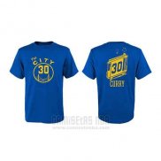 Camiseta Manga Corta Stephen Curry Golden State Warriors Azul Hardwood Classics