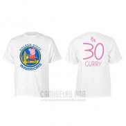 Camiseta Manga Corta Stephen Curry Golden State Warriors Blanco Peppa Pig Cruzado