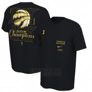 Camiseta Manga Corta Toronto Raptors 2019 NBA Finals Champions Celebration Expressive Performance Negro