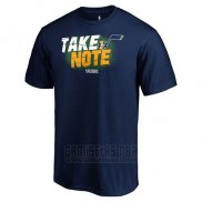 Camiseta Manga Corta Utah Jazz Azul Marino 2019 NBA Playoffs Take Note