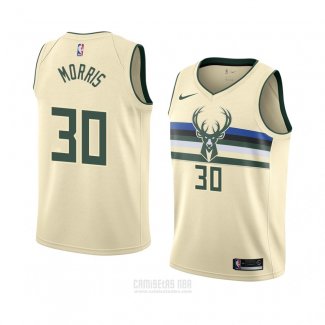 Camiseta Milwaukee Bucks Jaylen Morris #30 Ciudad 2018 Crema