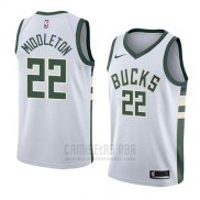 Camiseta Milwaukee Bucks Khris Middleton #22 Association 2018 Blanco